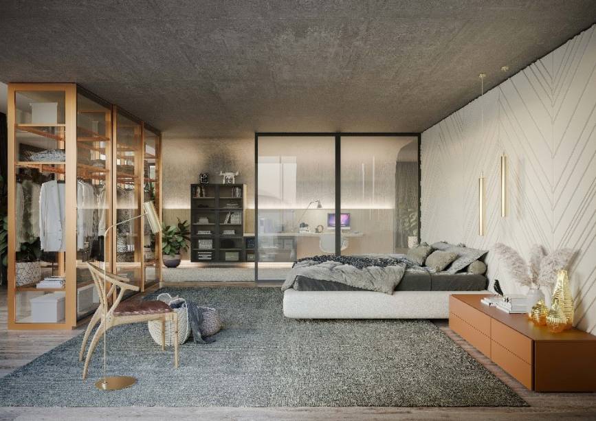 Quarto com marcenaria inteligente Bontempo Connect, da Bontempo Quarto com marcenaria inteligente Bontempo Connect, da Bontempo