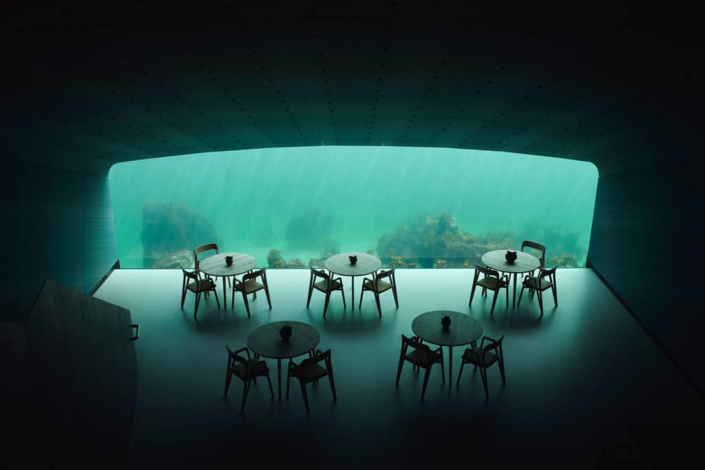 Restaurante submarino do escritório snohetta