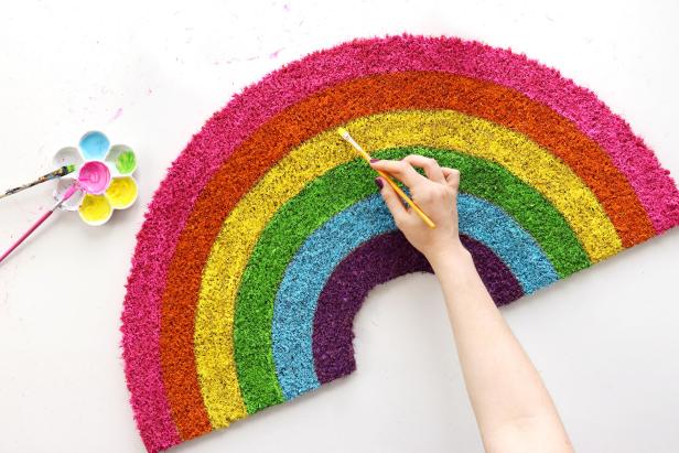 Tapete de arco-íris DIY