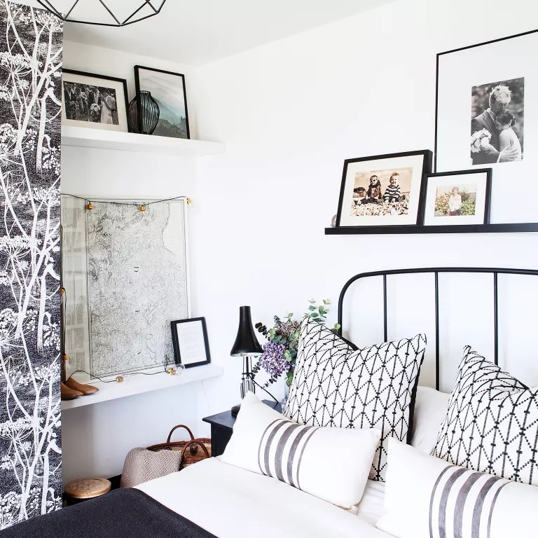 6-10-ideias-para-decorar-a-parede-do-quarto Parede com quadros