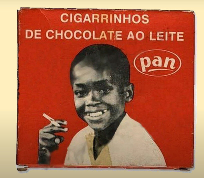 Embalagem clássica de chocolate vermelha inspirada em maço de cigarros da Chocolate Pan.