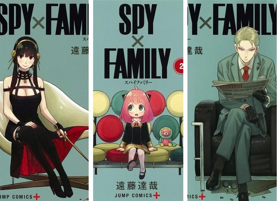 Três capas do mangá Spy Family