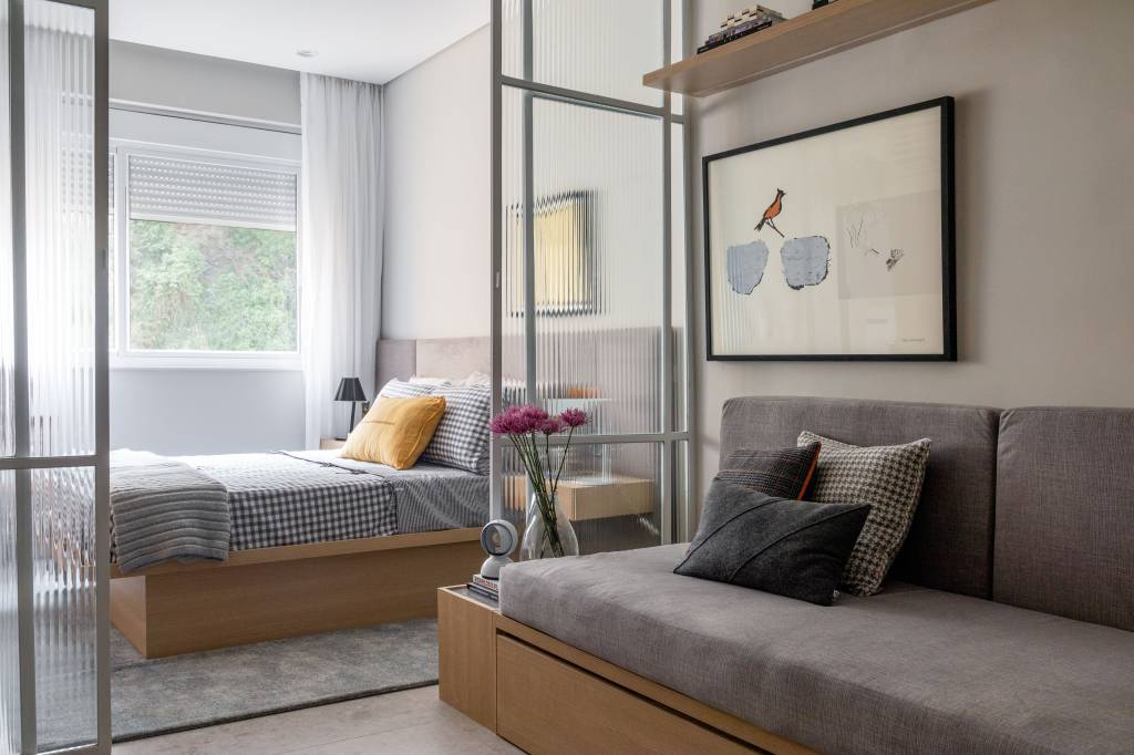 Apartamento pequeno; apartamento compacto; quarto; sala