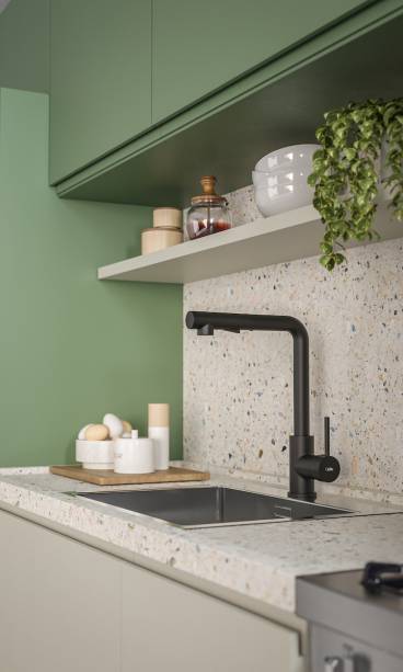 Monocomandos Linha Prática: com design clean, o produto conta com bica móvel e extraível para facilitar o manuseio e o preparo de alimentos e está disponível nas versões de bica em L e em U. Com tecnologia High Coat®, o produto possui 10 anos de garantia. Monocomandos Linha Prática: com design clean, o produto conta com bica móvel e extraível para facilitar o manuseio e o preparo de alimentos e está disponível nas versões de bica em L e em U. Com tecnologia High Coat®, o produto possui 10 anos de garantia.