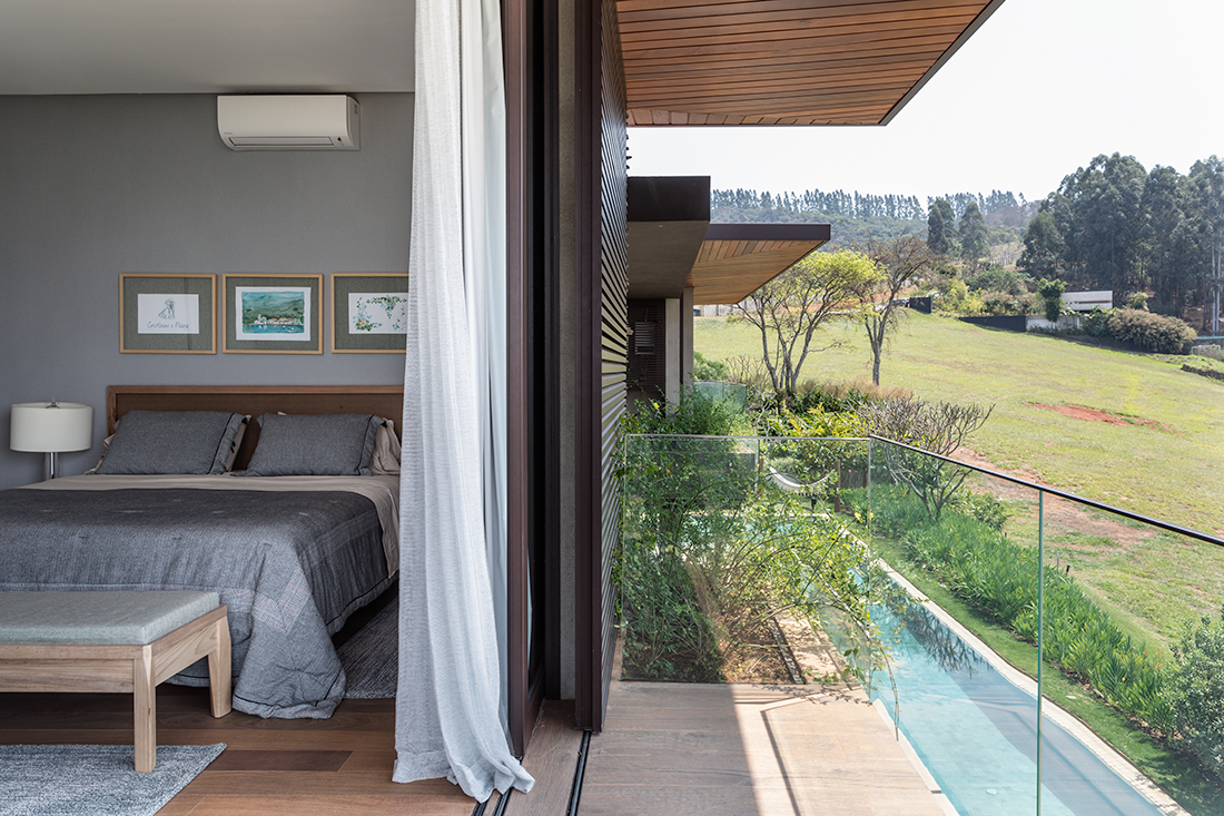 Terreno aclive mirantes natureza casa 850 m2 Gilda Meirelles Arquitetura campo decoração varanda paisagismo jardim quarto cama