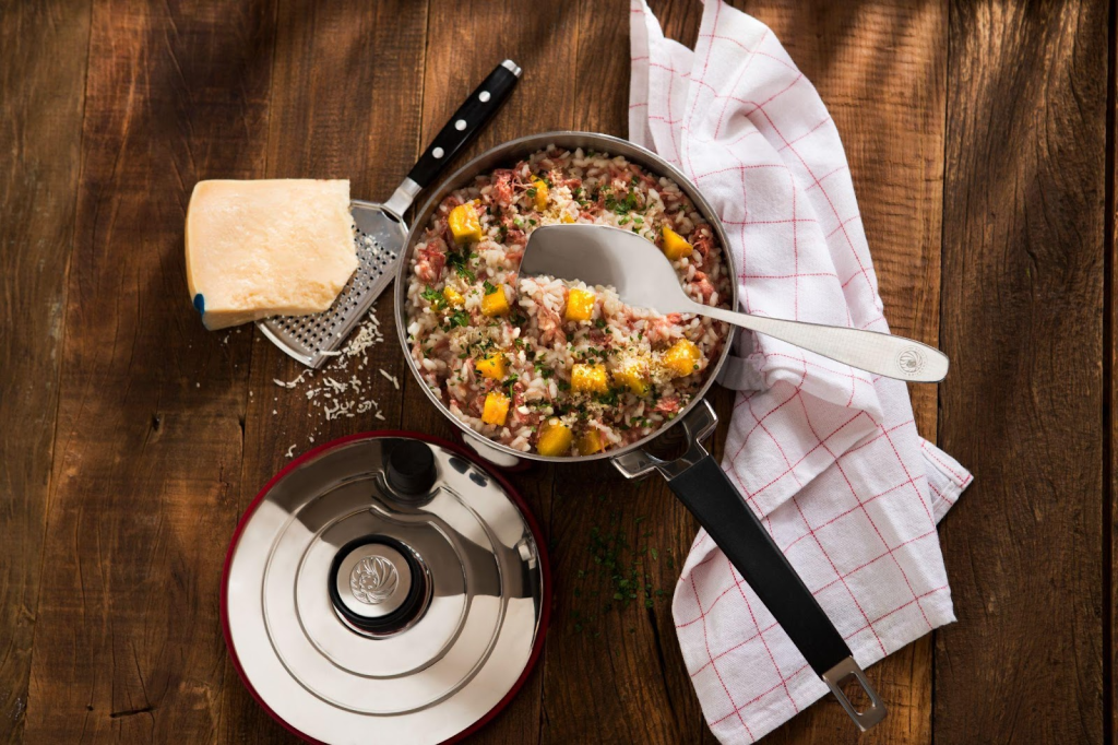 Risoto de abóbora com carne seca