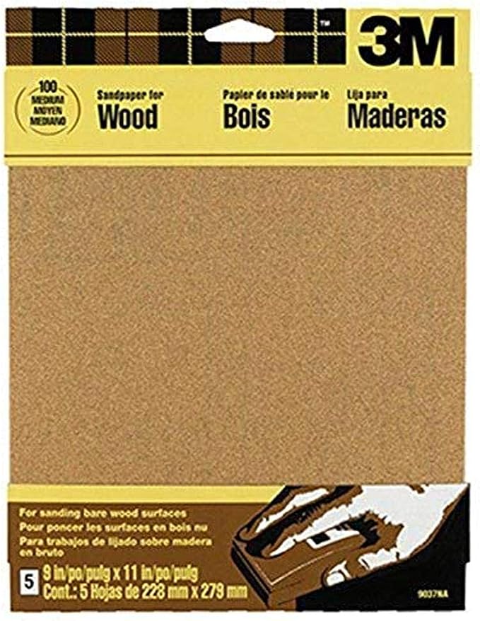 3M Lixa granada 9040NA, polegadas, grãos sortidos, 5 folhas-9040NA, 22,86 cm x 28,94 cm