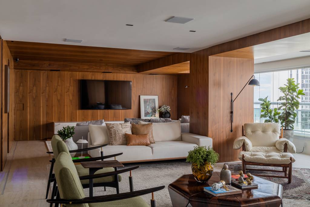 Apê de 230m² tem projeto integrado e quarto inspirado nos lofts de NY