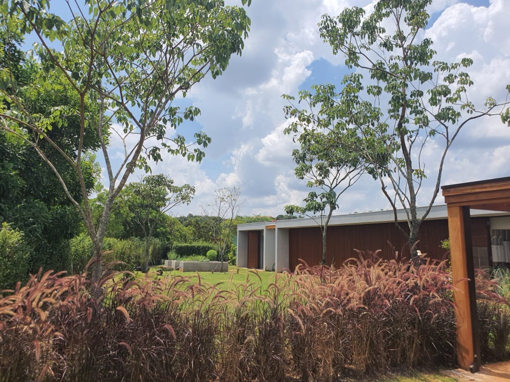 Jardim de 1000 m² une plantas de estilo campestre com toques tropicais. Projeto de Alessandro Terracini.