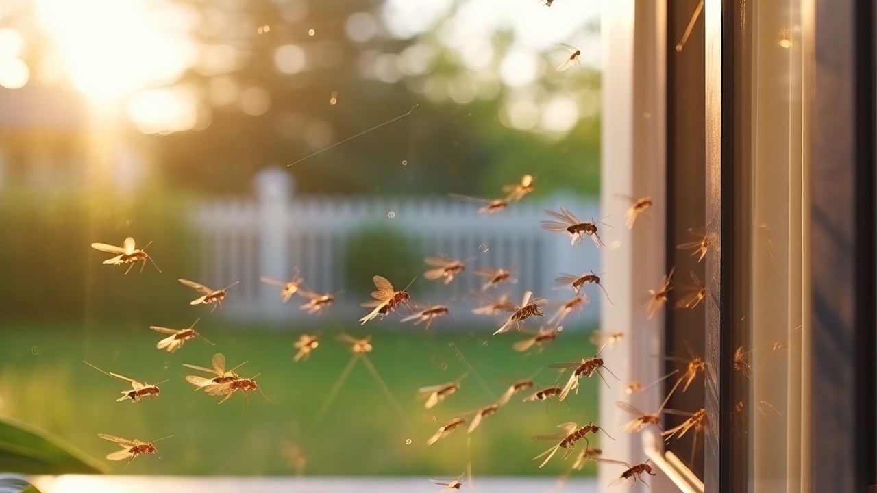 Combate à dengue: 9 dicas de manutenção da casa para eliminar o mosquito! Na foto, mosquitos em área externa de casa.