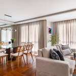 Reforma para casal de aposentados nivela piso e integra ambientes de apê