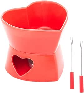 Aparelho de Fondue 4 Peças de Porcelana Coração