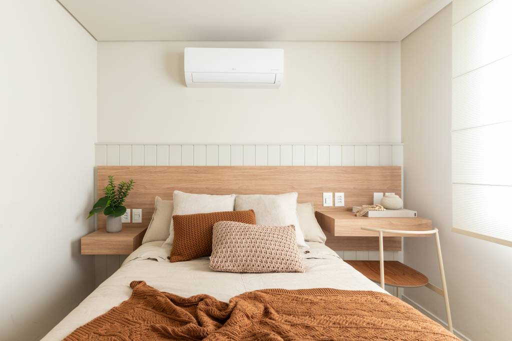 Reforma de apartamento de 67 m² une memória afetiva, design e funcionalidade. Projeto de Degradê Arquitetura. Quarto.
