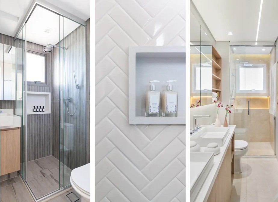 Nichos em banheiros: traga praticidade ao box do banho