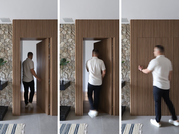 Portas mimetizadas em alta na decoração! Veja o que são, vantagens e materiais. Projeto de BMA Studio.