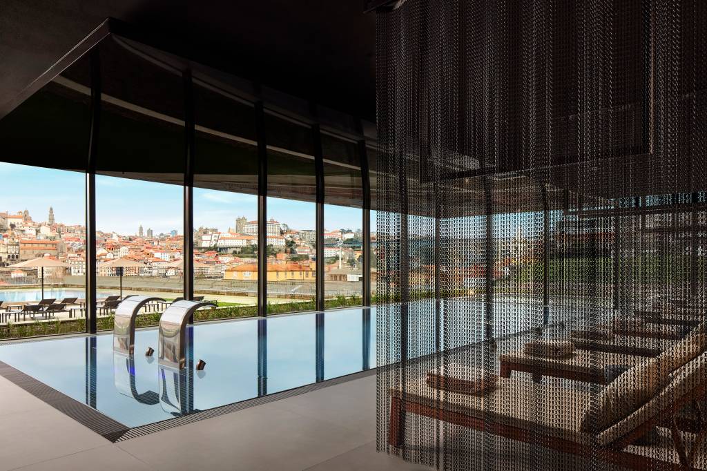 Hotel de luxo celebra a tradição do vinho do Porto. Na foto, espaço de spa.