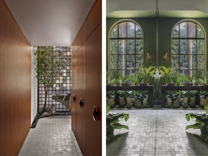 Dois banheiros inacreditáveis da CASACOR São Paulo. Projetos de Giovanni Vespe e Traço 8 Arquitetura.