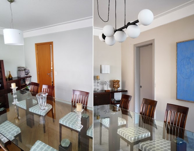 Antes e depois: projetos modernos renovados com o evelopamento de móveis e portas. Projeto de Rosangela Pena.