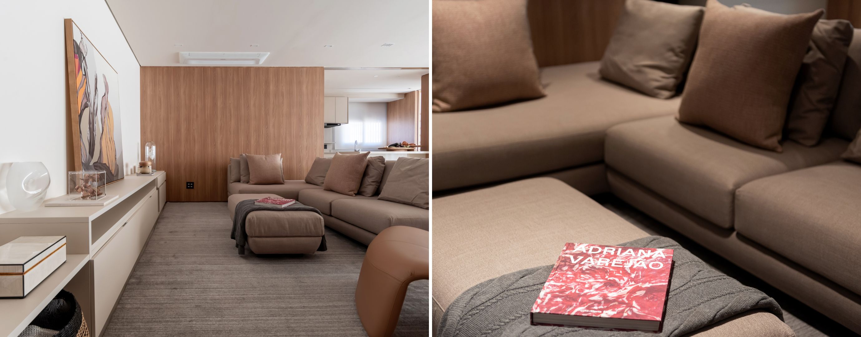 Mesas de centro no centro! Veja projetos modernos com mesas de todos os tipos:. Projeto de Paiva e Passarini Arquitetura e Design.